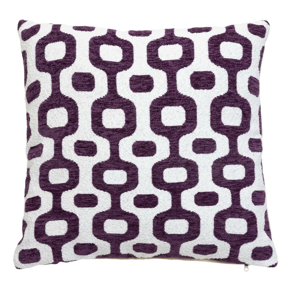 Housse de coussin jeni chenille violet 40x40cm