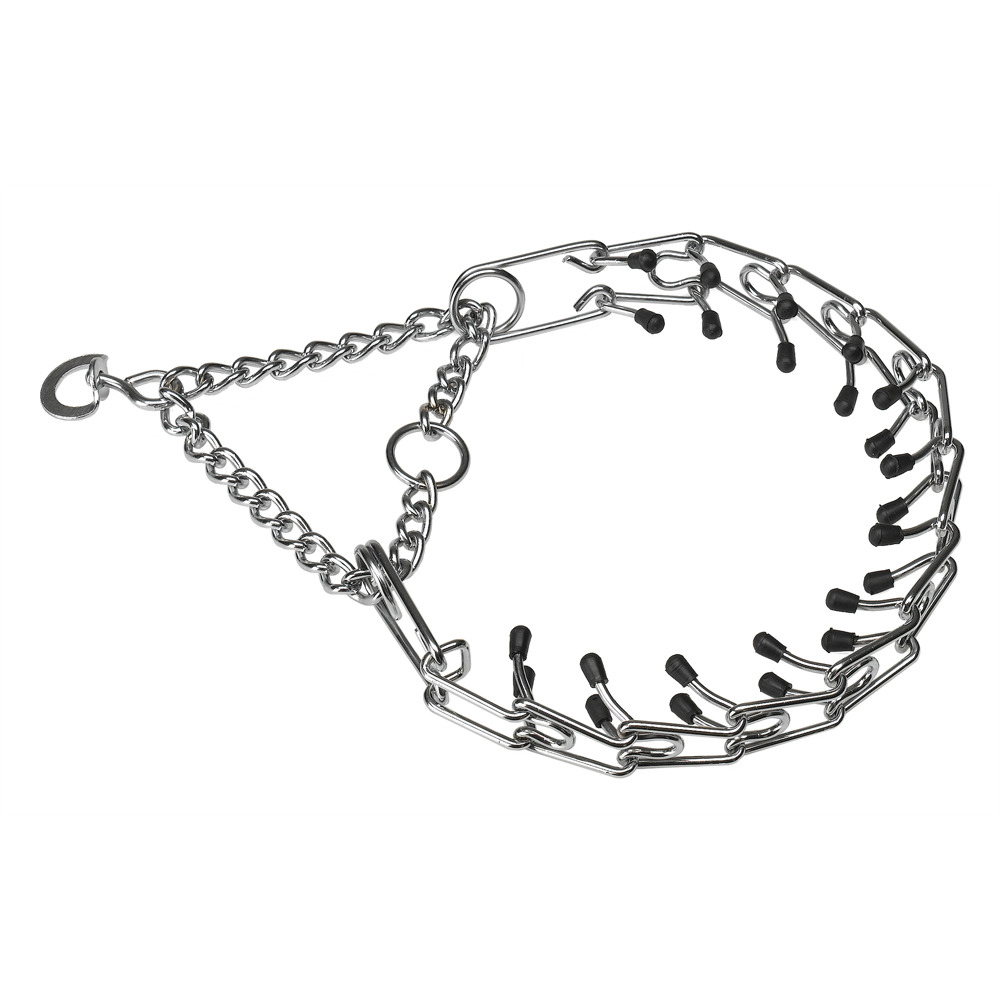 Collier de dressage chien acier chromé pointes caoutchouc ferplast chrome ca