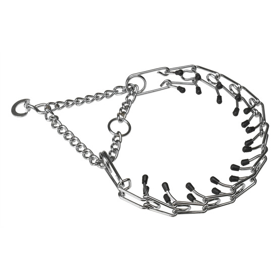Collier de dressage chien acier chromé pointes caoutchouc ferplast chrome ca