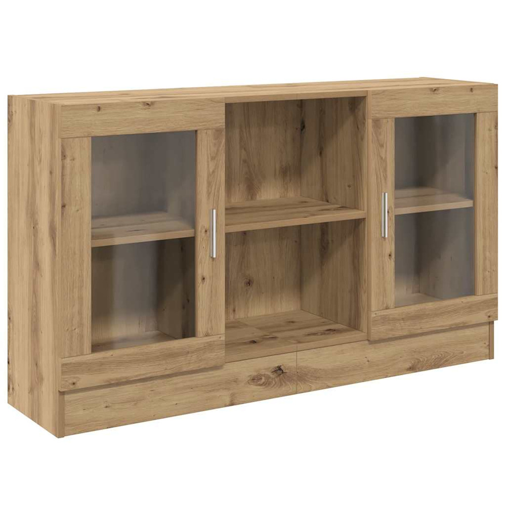 Buffet chêne artisanal 120x30,5x70 cm bois d'ingénierie