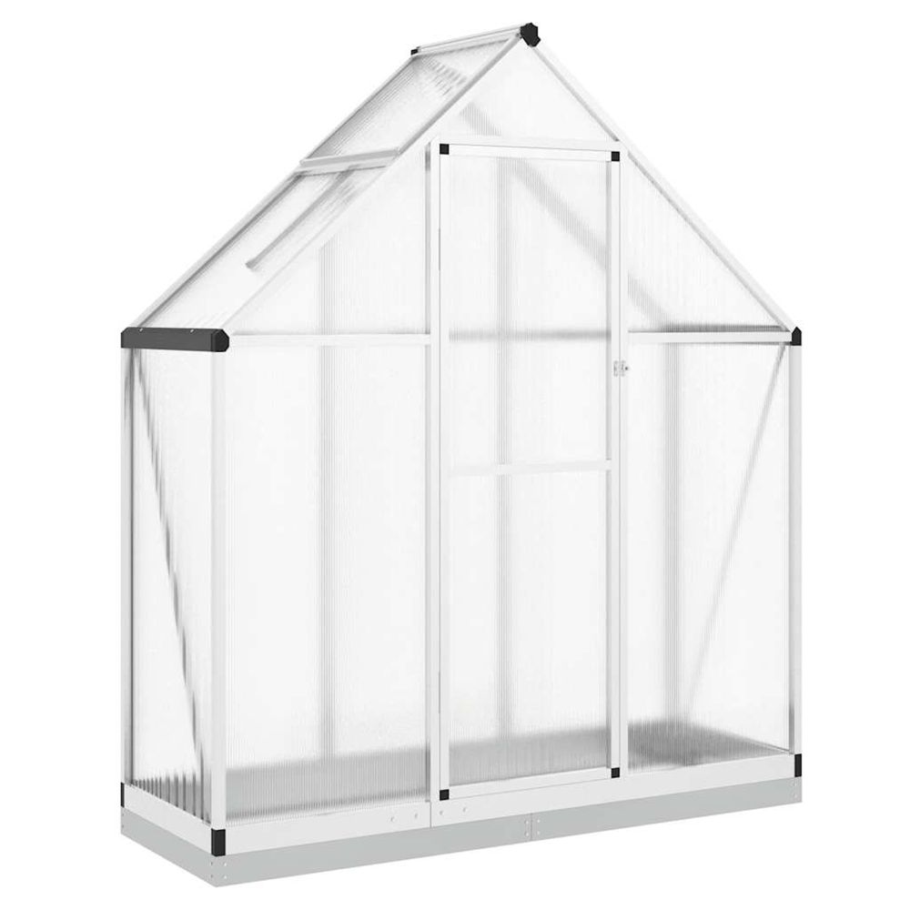 Serre avec cadre de base argenté 169x58x202 cm aluminium