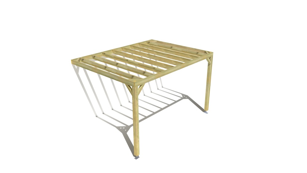 Pergola bois • 4m x 3m • adossée • sens profondeur • livraison comprise