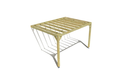 Pergola bois • 4m x 3m • adossée • sens profondeur • livraison comprise