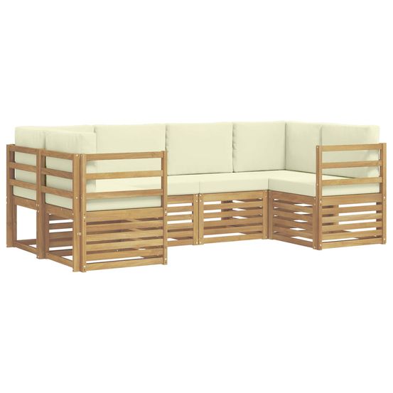 Ensemble de canapés d'extérieur 6 pc blanc et crème polyester