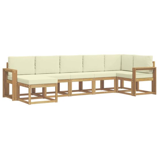 Ensemble de canapés d'extérieur 7 pc blanc et crème polyester