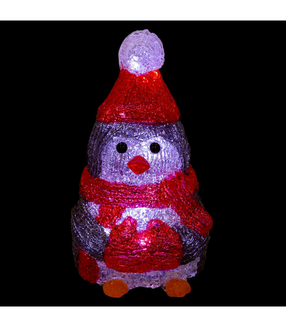 Décoration lumineuse personnage lumineux 16 led blanc froid lumière fixe h 18 cm