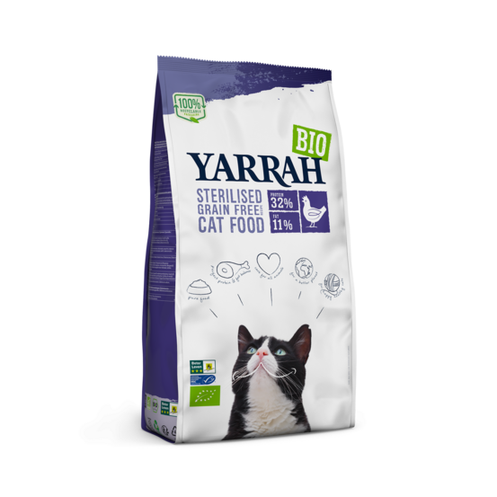 Yarrah - croquettes biologiques sans blé poulet & poisson pour chat stérilisé 0.7kg