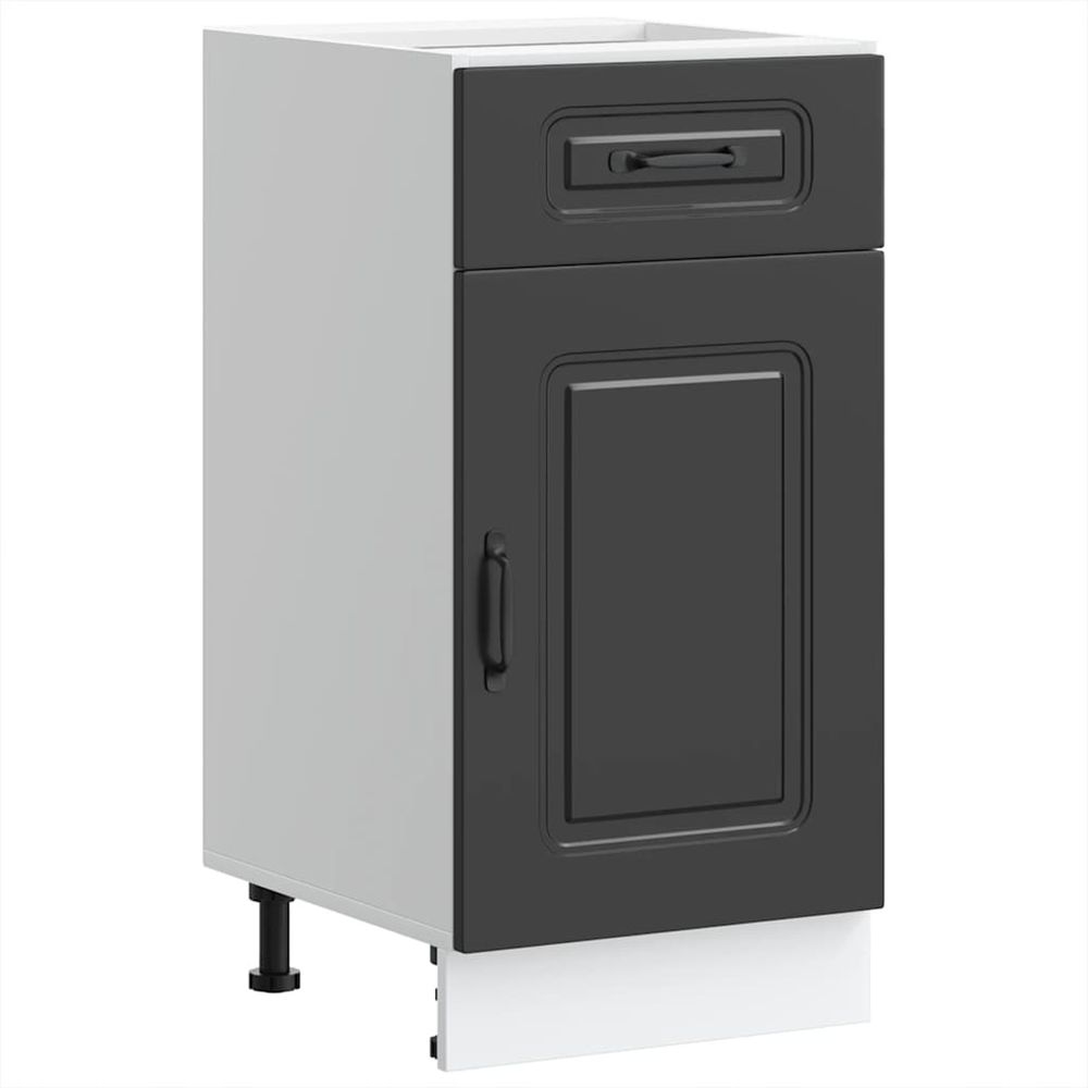 Armoire de cuisine kalmar noir bois d'ingénierie