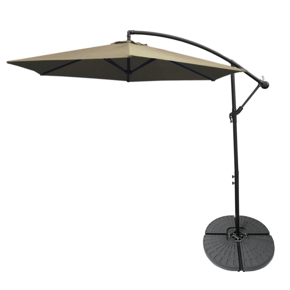 Parasol cantilever beige & base ronde