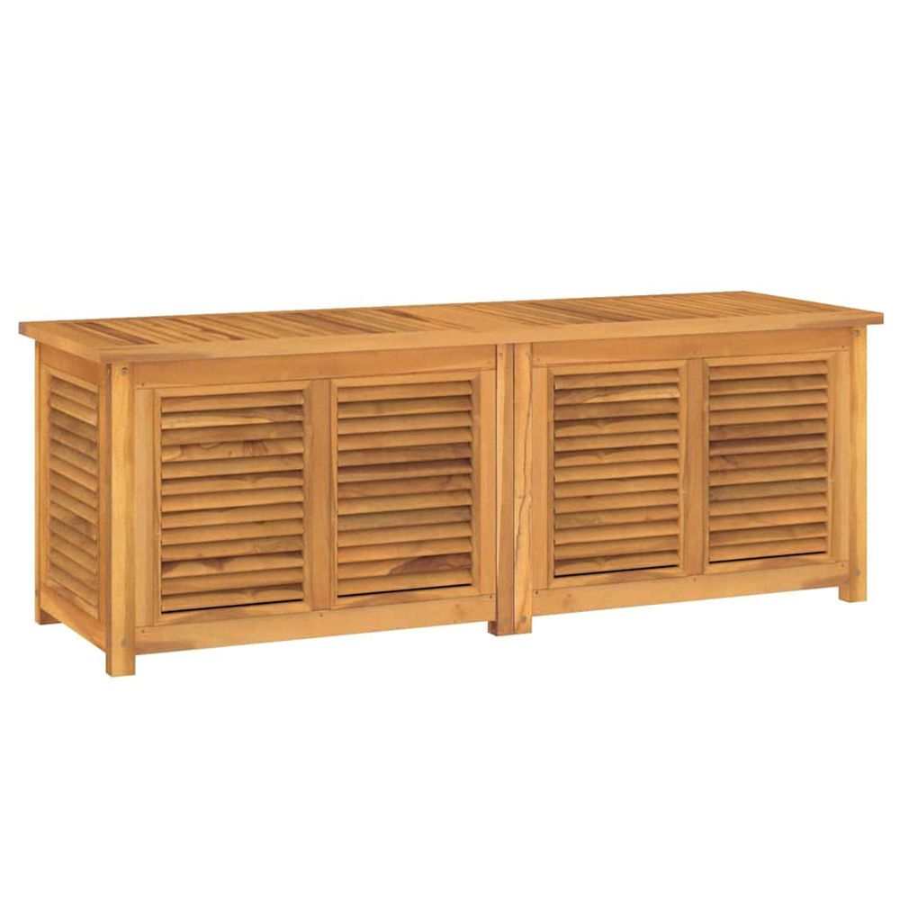 Boîte de rangement jardin et sac 150x50x55 cm bois massif teck