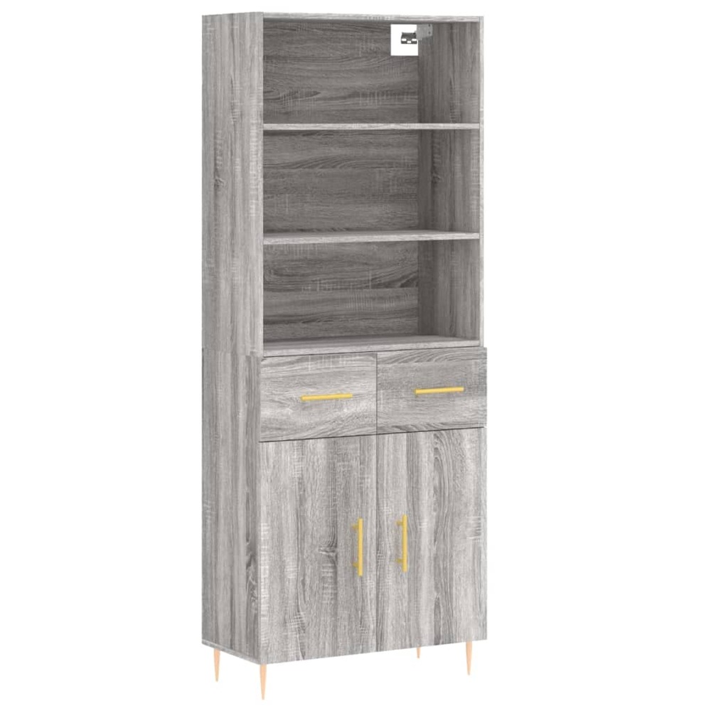 Buffet bahut commode armoire meuble de rangement organisateur cuisine salle de séjour salon haut sonoma 69,5 x 34 x 180 cm bo