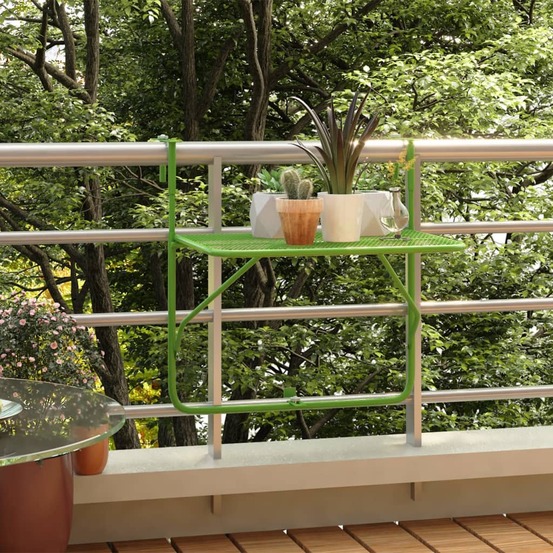 Table de balcon vert 60x40 cm acier