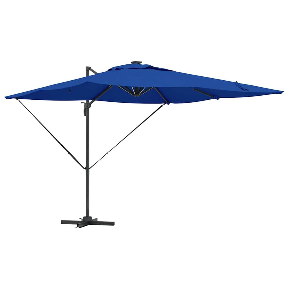 Parasol bleu azure 286 x 284 x 270 cm aluminium et polyester