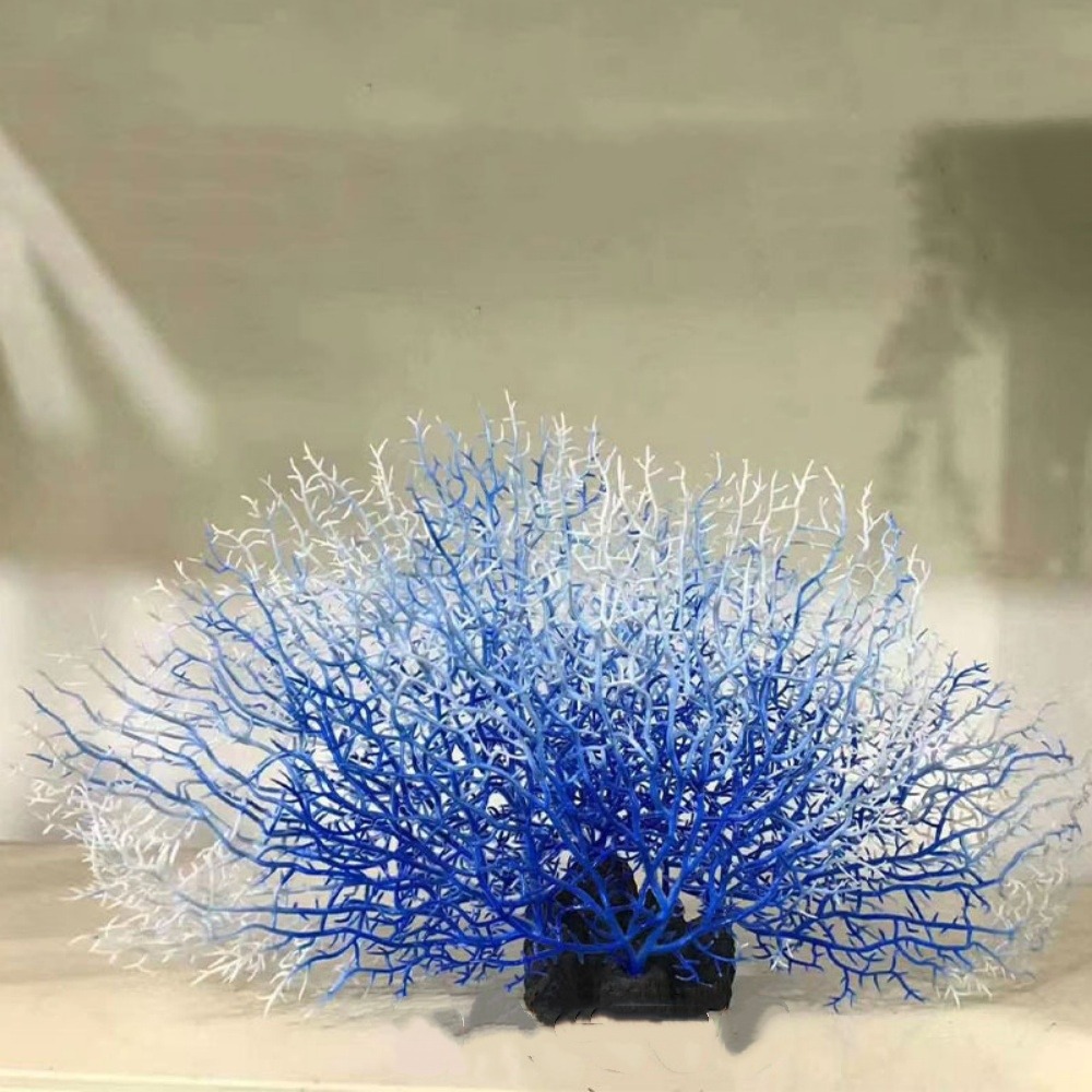 Décoration en corail en silicone pour aquarium, arbre de corail bleu