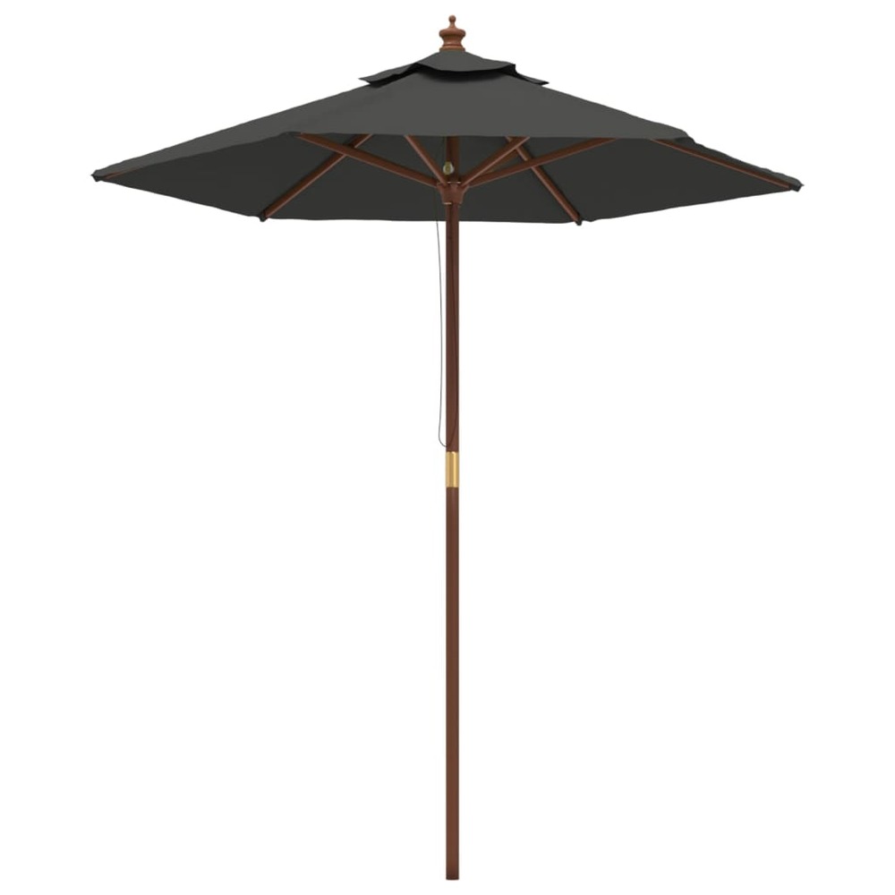 Parasol de jardin avec mât en bois anthracite 196x231 cm