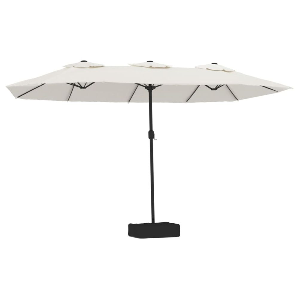 Parasol à double tête blanc sable 449x265 cm