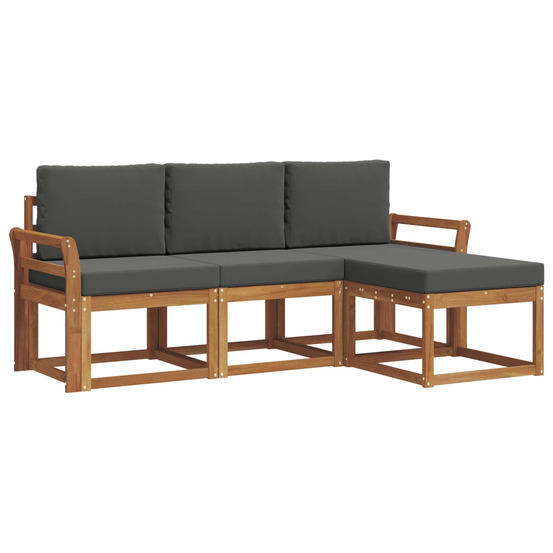 Ensemble de canapés d'extérieur 4 pcs naturel et anthracite