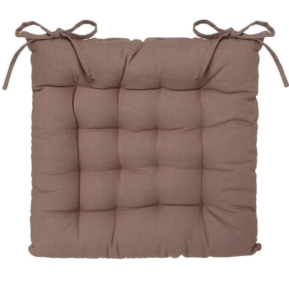 Assise de chaise matelassée coton 38 x 38 cm taupe