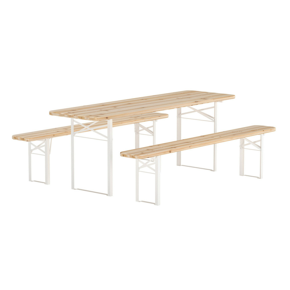 Ensemble table de jardin & 2 bancs 