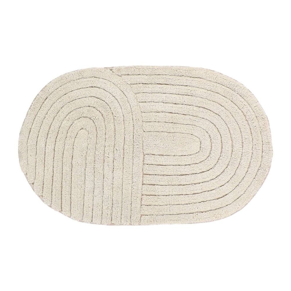 Tapis coton tufte oval 50x80cm - grege