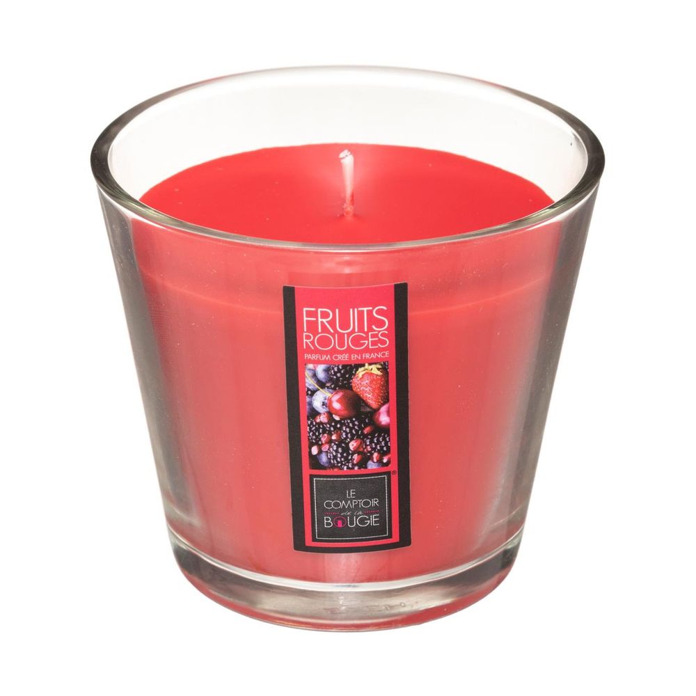 Bougie parfumée fruits rouges pot en verre 190 g