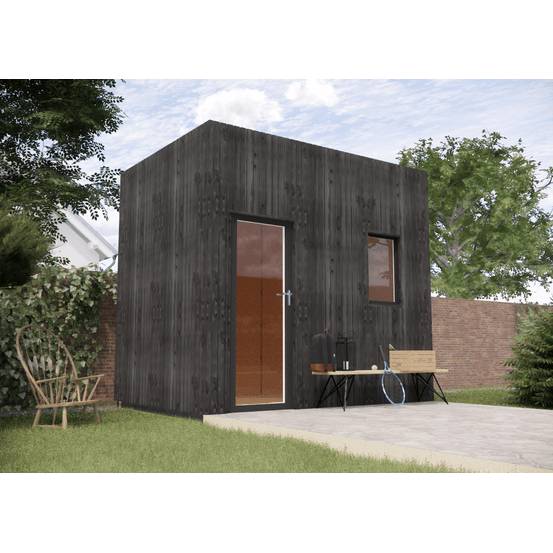 Studio de jardin bien isolé en bois 3,3 x 2,4 x 3,2 m / isolation re2020 avec plancher isolé / menuiseries alu k-line