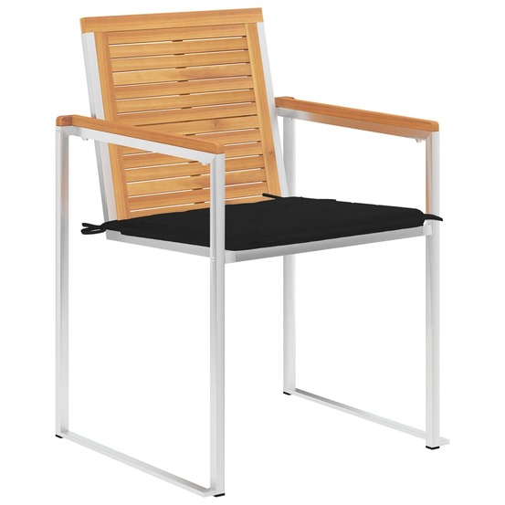 Chaises de jardin lot de 6 avec coussins bois de teck massif