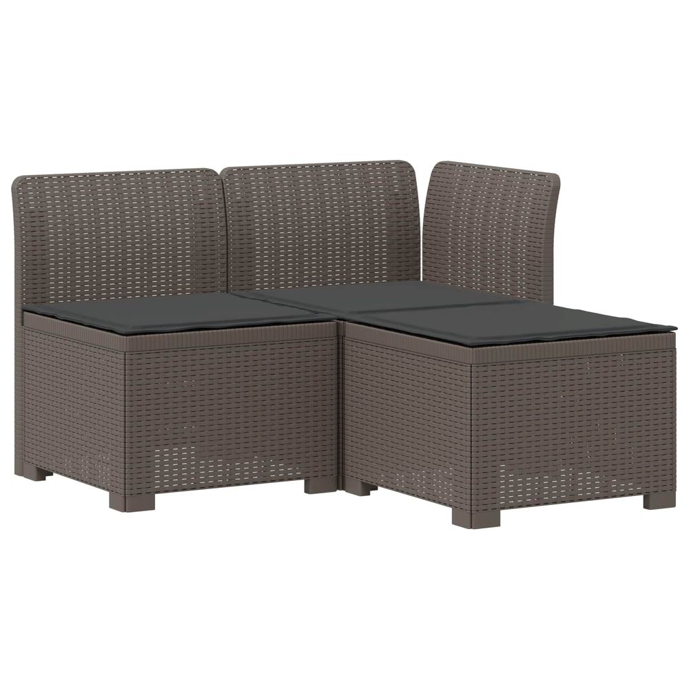 Canapé de jardin 3 places avec coussins look rattan 3 place pp