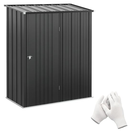 Abri de jardin rangement acier extérieur porte verrouillable toit incliné 161x95x196cm noir - comfortxl outdoor living