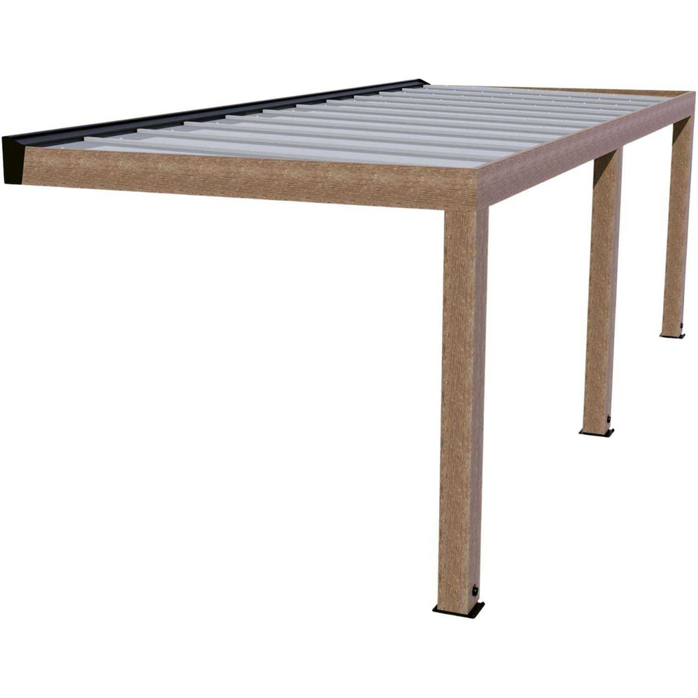 Pergola en bois de cèdre et polycarbonate helsinki 3 x 7. 3 m