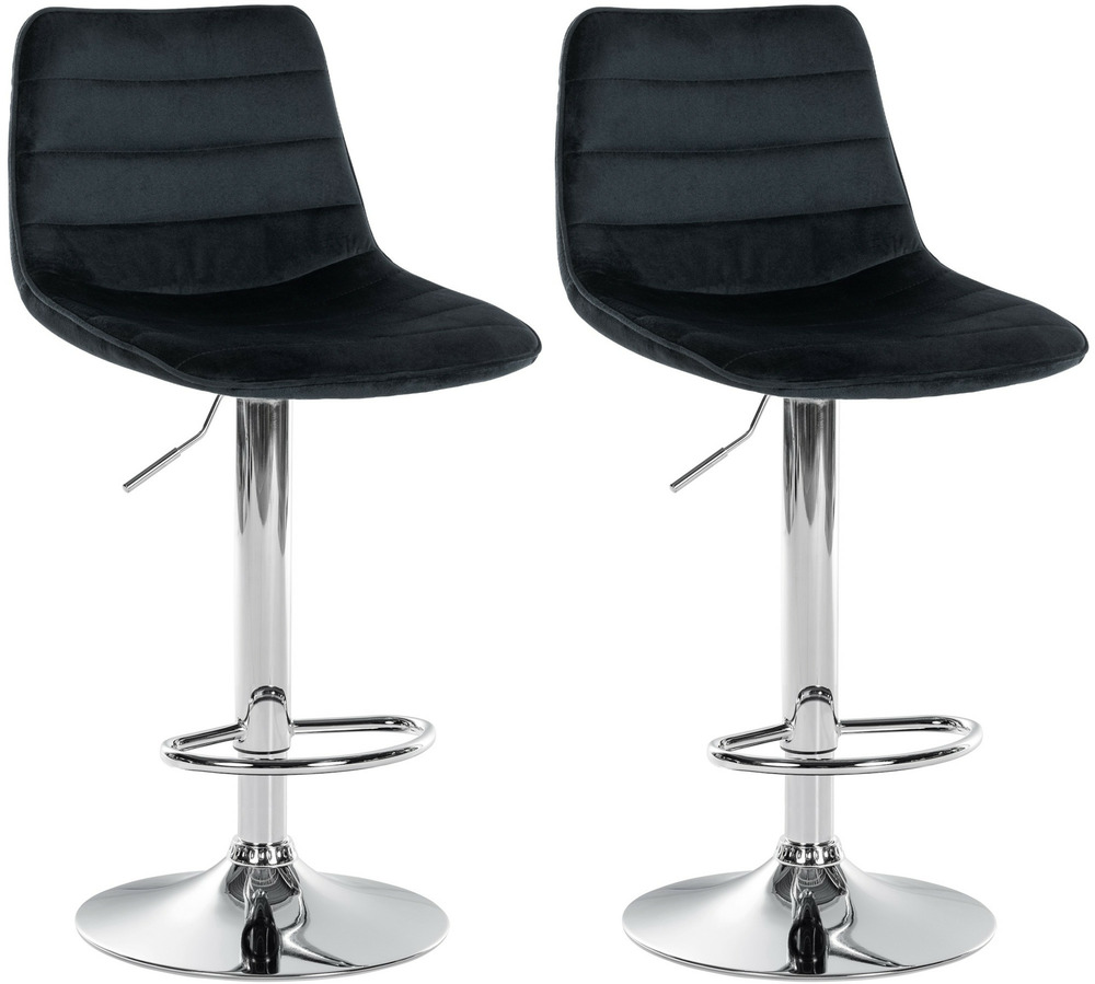 Lot de 2 tabourets de bar lex velours chrome