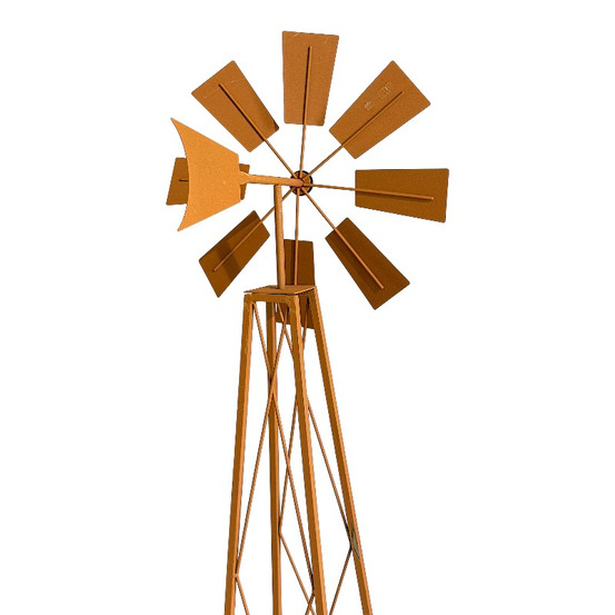 Ensemble 3 moulins rouille 40x41x170cm