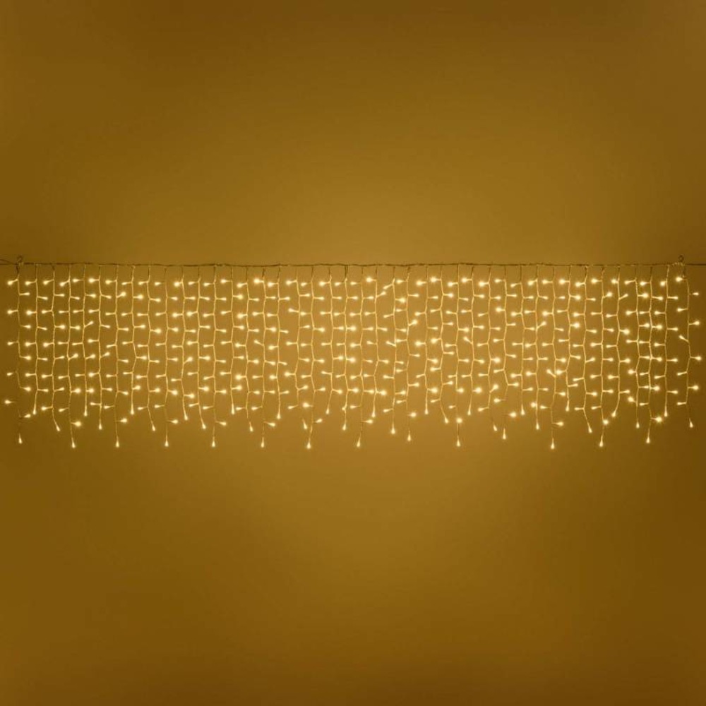 Guirlande stalactite smart connect 200xh55cm 420 led blanc chaud 11 modes ip44 connectable