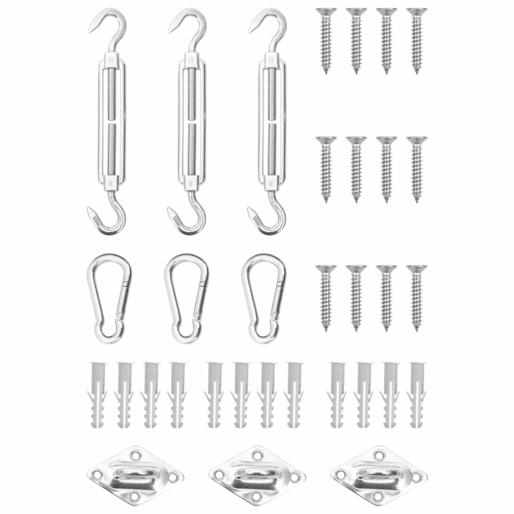 Jeu d'accessoires de voile d'ombrage 9 pcs acier inoxydable