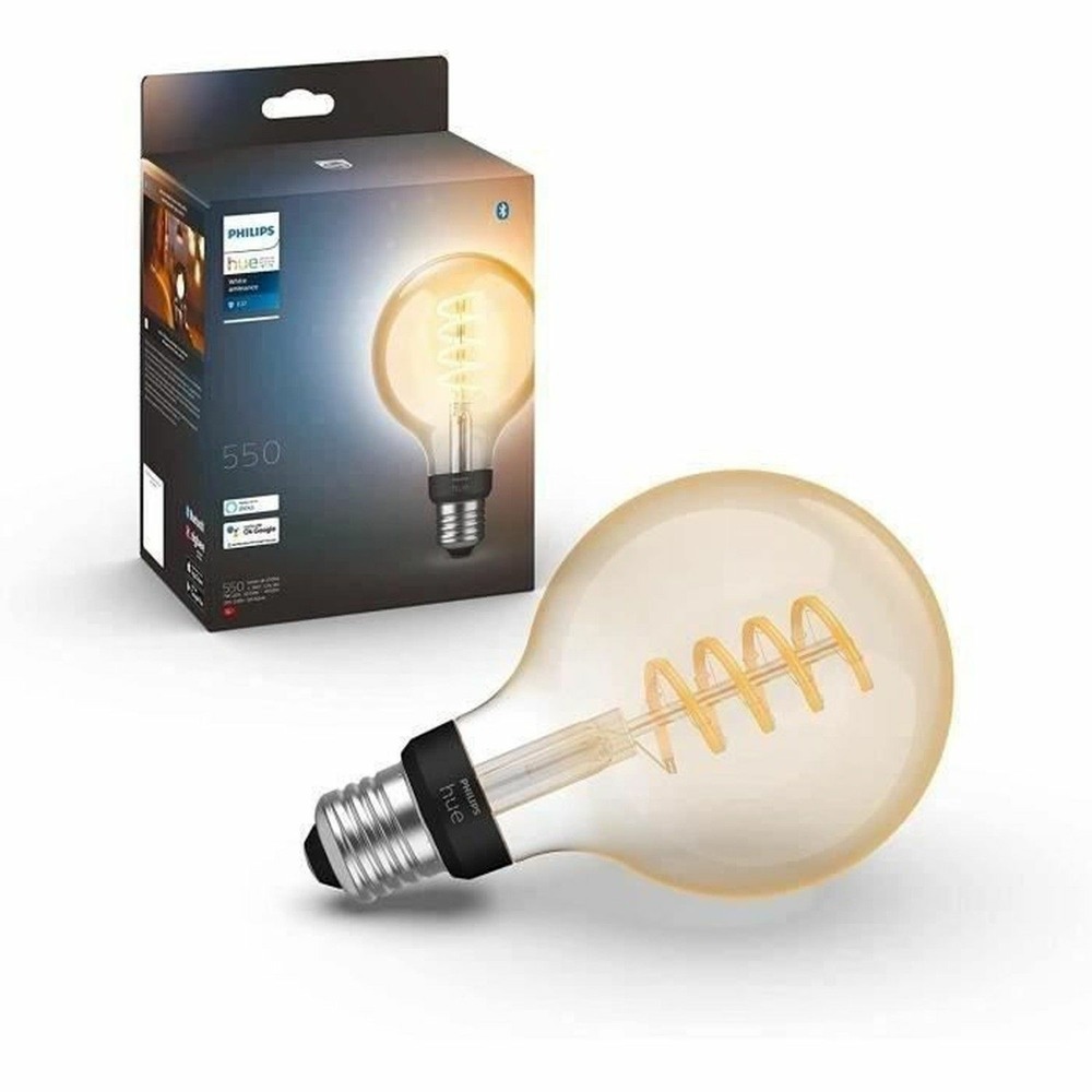 Ampoule led connectée e27 filament g93 globe, bluetooth, fonctionne avec alexa, google et homekit