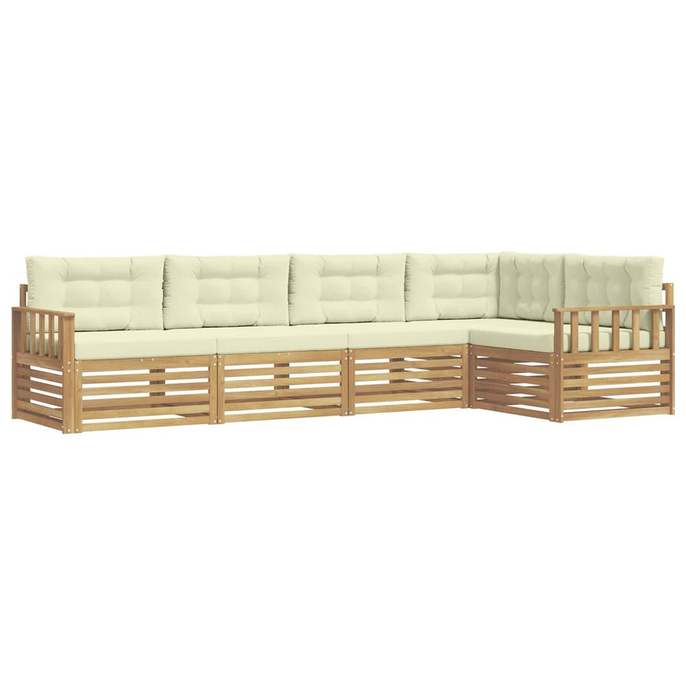 Ensemble de canapés d'extérieur 6 pc blanc et crème polyester