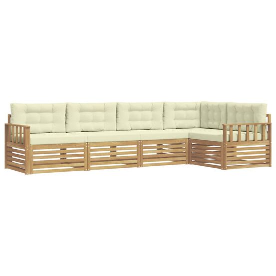 Ensemble de canapés d'extérieur 6 pc blanc et crème polyester
