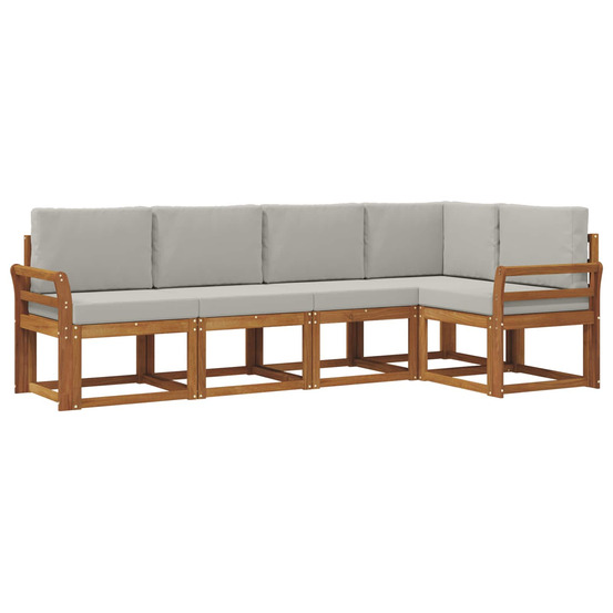 Ensemble de canapés d'extérieur 5 pcs gris naturel et clair