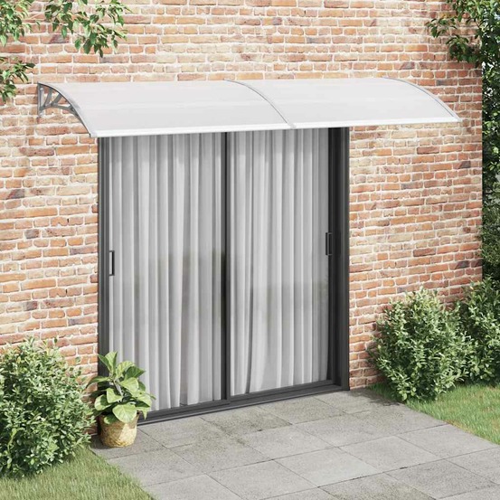 Auvent de porte gris 300 x 100 cm pc