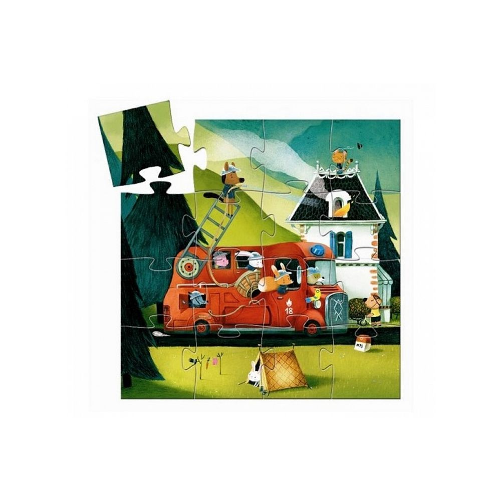 Puzzle le camion de pompier 16p