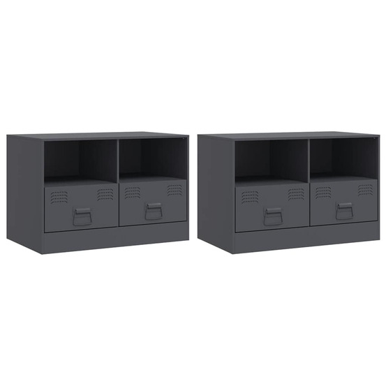Meubles tv 2 pcs anthracite 67x39x44 cm acier