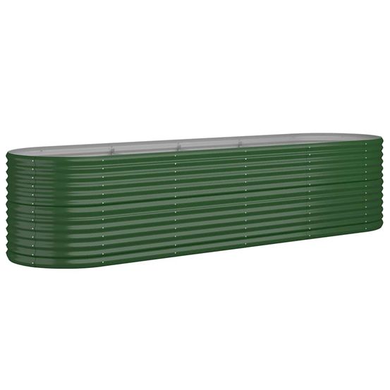 Lit surélevé de jardin acier galvanisé 296x80x68 cm vert