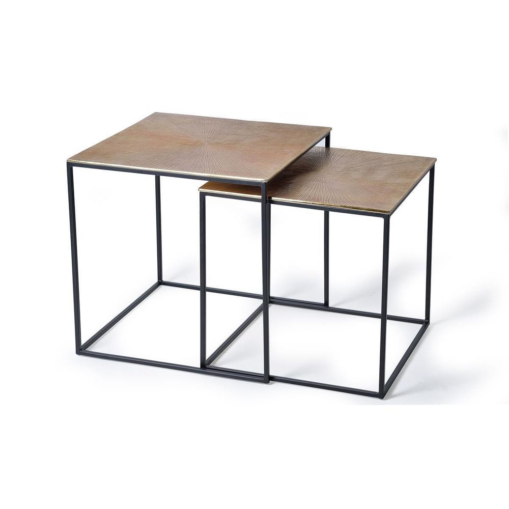 Lot de 2 tables basses bronze bronze bronze - décoration d'autrefois