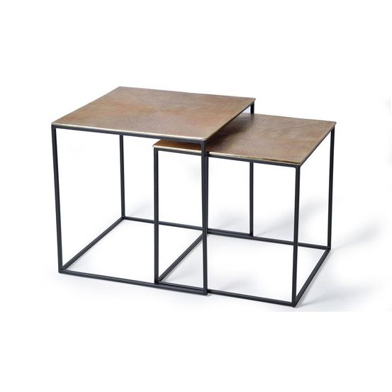 Lot de 2 tables basses bronze bronze bronze - décoration d'autrefois