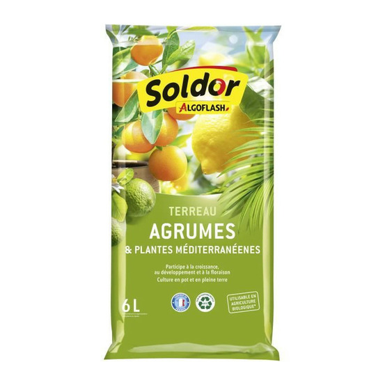 Algoflash - terreau agrumes et plantes mediterraneennes 6 l