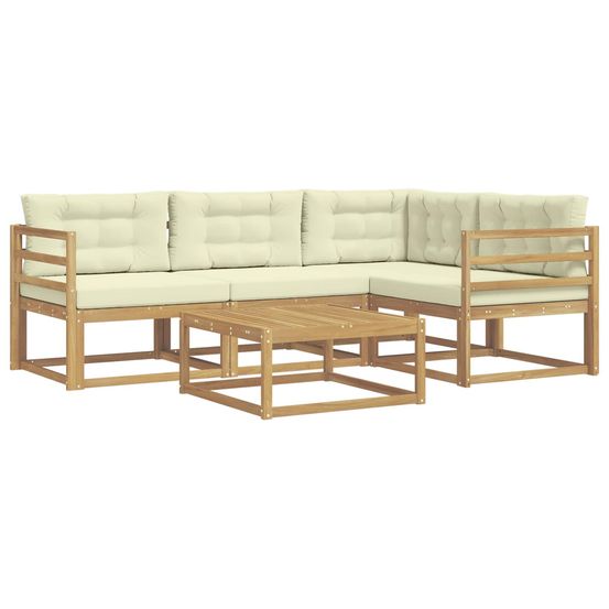 Ensemble de canapés d'extérieur 5 pc blanc et crème polyester