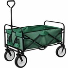 Chariot de jardin pliable 80 kg outils jardinage vert