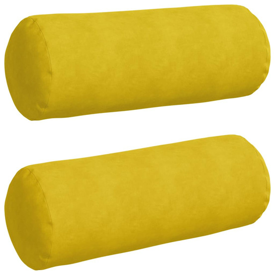 Coussins d'accent 2 pcs jaune ø 25 x 70 cm