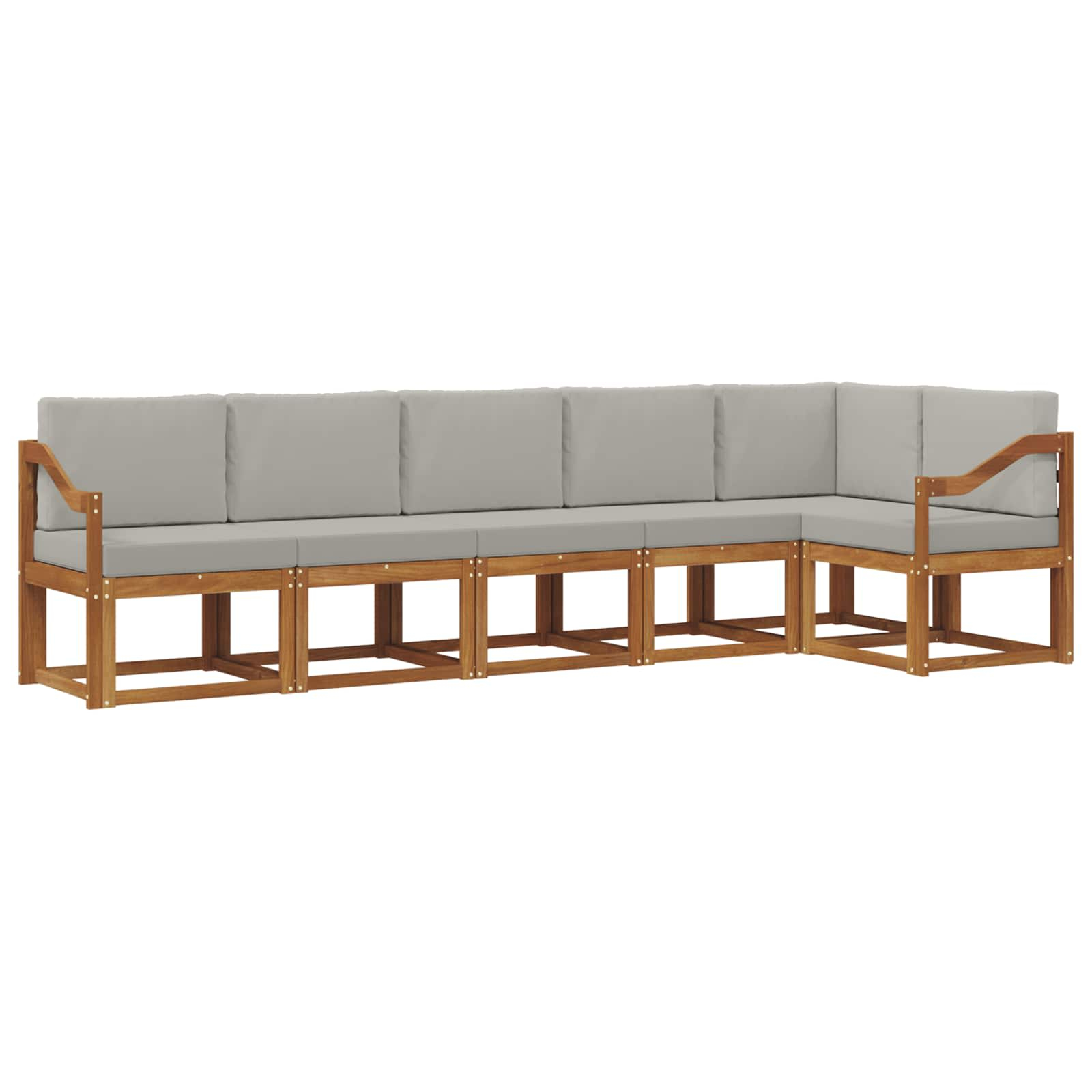 Ensemble de canapés d'extérieur 6 pcs gris naturel et clair