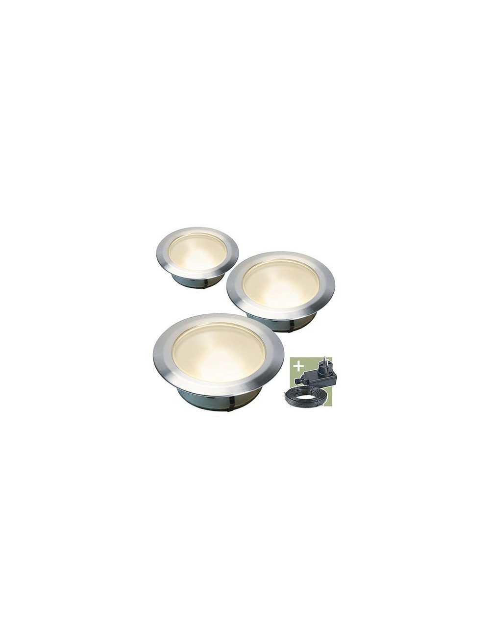 Ludeco - olan 80 set (3 pcs) - deck light - 12 v - 48 lm - 0.5 w - warm white